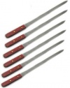 NEW, 25-Inch Long, Large Stainless Steel Brazilian-Style BBQ Barbecue Skewers, Shish Kebab Kabob Skewers, 1-Inch Wide Blade, Set of 6