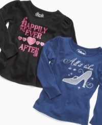 Let everyone know what her wishes are with one of these whimsical graphic shirts from Disney. Let everyone know what her wishes are with one of these whimsical graphic shirts from Disney.