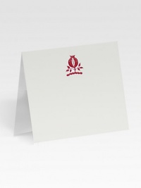 Tented place cards with a classic pomegranate motif engraved in deep red varnish ink.Set of 12About 2.25 X 3.25Hand-engravedMade in USA Tented place cards with a classic pomegranate motif engraved in deep red varnish ink.Set of 12About 2.25 X 3.25Hand-engravedMade in USA