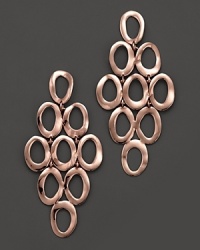 From the Rosé collection, open oval cascade earrings in rose gold. Designed by Ippolita. From the Rosé collection, open oval cascade earrings in rose gold. Designed by Ippolita.