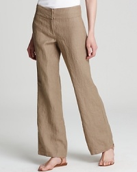 Let these Eileen Fisher linen pants become your go-to style for work or play. The fluid, wide-leg silhouette is flattering on everyone and looks chic with everything. Let these Eileen Fisher linen pants become your go-to style for work or play. The fluid, wide-leg silhouette is flattering on everyone and looks chic with everything.