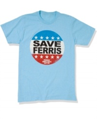 Life moves fast. Toss this Save Ferris T shirt on from Fifth Sun and look around for awhile or you'll miss it. Life moves fast. Toss this Save Ferris T shirt on from Fifth Sun and look around for awhile or you'll miss it.
