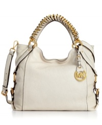 Elegant and on-trend, this take-anywhere shoulder tote from MICHAEL Michael Kors is the accessory of the season. Soft leather is adorned with golden chain-link and buckle accents, while the roomy interior provides plenty of pockets to keep you organized on-the-go. Elegant and on-trend, this take-anywhere shoulder tote from MICHAEL Michael Kors is the accessory of the season. Soft leather is adorned with golden chain-link and buckle accents, while the roomy interior provides plenty of pockets to keep you organized on-the-go.