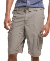 Keep up with the current trends wearing these poplin cargo shorts from Marc Ecko Cut & Sew.