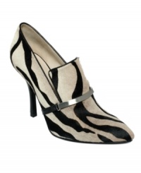 A wild print and slim metallic buckle add the perfect amount of glamour to the Nine West Bettergo pump. A wild print and slim metallic buckle add the perfect amount of glamour to the Nine West Bettergo pump.