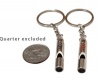 Lavien Pair of Silver His and Hers Keychains: Emergency Whistle Survival Key Ring Set