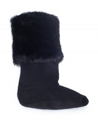 THE LOOKFaux fur-and-fleece boot insertTHE FITOverlap, 7THE MATERIALPolyesterORIGINImported THE LOOKFaux fur-and-fleece boot insertTHE FITOverlap, 7THE MATERIALPolyesterORIGINImported