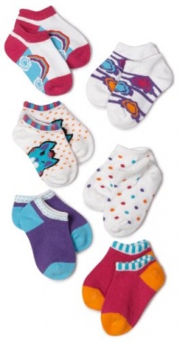 Stride Rite Girls 2-6X 6 Pack Glitzy Pet No Show Socks, Assorted, 5-6.5 Stride Rite Girls 2-6X 6 Pack Glitzy Pet No Show Socks, Assorted, 5-6.5