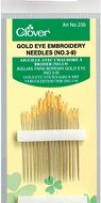 Clover No. 3-9 Gold Eye Embroidery Needles, Pack of 16 Clover No. 3-9 Gold Eye Embroidery Needles, Pack of 16