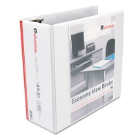 Economy D-Ring Vinyl View Binder, 5 Capacity, White Economy D-Ring Vinyl View Binder, 5 Capacity, White