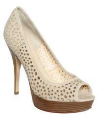 Enzo Angiolini's Sully platform pumps feature a perforated suede upper that's luxurious on-trend. Enzo Angiolini's Sully platform pumps feature a perforated suede upper that's luxurious on-trend.
