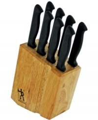 Great taste is at steak! Slice up your favorite cut with precision and ease, thanks to this professional set, which features stamped stainless steel micro-serrated blades. Incredibly sharp and durable, these cutting-edge tools pack up safely and stylishly in a hardwood block. Great taste is at steak! Slice up your favorite cut with precision and ease, thanks to this professional set, which features stamped stainless steel micro-serrated blades. Incredibly sharp and durable, these cutting-edge tools pack up safely and stylishly in a hardwood block.
