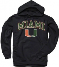 Miami Hurricanes Black Perennial II Hooded Sweatshirt Miami Hurricanes Black Perennial II Hooded Sweatshirt