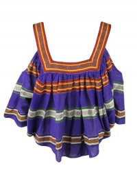 Mara Hoffman womens striped fiesta cut out shoulder top Mara Hoffman womens striped fiesta cut out shoulder top