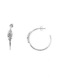 Barse Sterling Silver Floral Hoop Earrings Barse Sterling Silver Floral Hoop Earrings