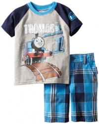 Thomas & Friends Boys 2-7 2 Piece Knit Pullover and Woven Short, Blue, 3T Thomas & Friends Boys 2-7 2 Piece Knit Pullover and Woven Short, Blue, 3T