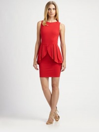 A form-fitting silhouette, complemented by on-trend, tulip-shaped peplum.Round neckSleevelessShaping bust dartsTulip peplum hemConcealed back zipperFully linedAbout 39 from natural waistRayon/nylon/spandexDry cleanImportedSIZE & FIT Model shown is 5'10½ (179cm) wearing a US size 4. A form-fitting silhouette, complemented by on-trend, tulip-shaped peplum.Round neckSleevelessShaping bust dartsTulip peplum hemConcealed back zipperFully linedAbout 39 from natural waistRayon/nylon/spandexDry cleanImportedSIZE & FIT Model shown is 5'10½ (179cm) wearing a US size 4.