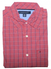 Tommy Hilfiger Men Short Sleeve Plaid Logo Shirt Tommy Hilfiger Men Short Sleeve Plaid Logo Shirt
