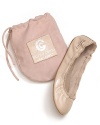 Who says comfort isn't cute? Try these flexible crinkled patent leather ballet flats with ruffle trim.