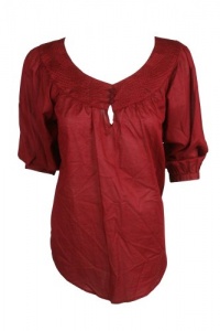 LAUREN Ralph Lauren Womens Textured Neck 3/4 Top LAUREN Ralph Lauren Womens Textured Neck 3/4 Top