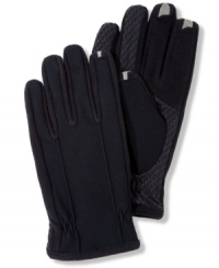 Now you'll never have to put down that smartphone. Isotoner Smart Touch Tech Gloves combine cozy fleece lining with high-tech stretch fabric woven with touch screen-compatible conductive thread on the index finger, middle finger, and thumb of each hand. Now you'll never have to put down that smartphone. Isotoner Smart Touch Tech Gloves combine cozy fleece lining with high-tech stretch fabric woven with touch screen-compatible conductive thread on the index finger, middle finger, and thumb of each hand.