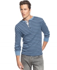 Instant comfort. This classic striped henley shirt from Club Room will be a favorite go-to when you're looking for great everyday style. Instant comfort. This classic striped henley shirt from Club Room will be a favorite go-to when you're looking for great everyday style.