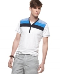Give your tee style an upgrade with this colored henley from Bar III. Give your tee style an upgrade with this colored henley from Bar III.