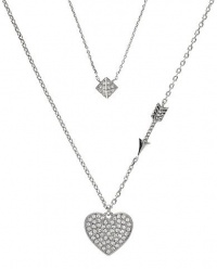 Juicy Couture Jewelry Double Strand Heart and Arrow Necklace Silver New for 2012