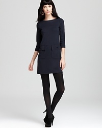 Patch pockets accent the front of this mid-weight MARC BY MARC JACOBS dress--it's the ideal day-to-night look you'll turn to again and again. Patch pockets accent the front of this mid-weight MARC BY MARC JACOBS dress--it's the ideal day-to-night look you'll turn to again and again.