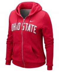 Spread the spirit and cheer on your favorite team with this NCAA Ohio State Buckeyes hoodie from Nike. Spread the spirit and cheer on your favorite team with this NCAA Ohio State Buckeyes hoodie from Nike.