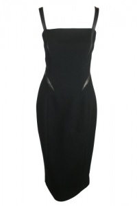 Michael Kors Womens Leather Strap Sleeveless Wool Sheath Dress Michael Kors Womens Leather Strap Sleeveless Wool Sheath Dress