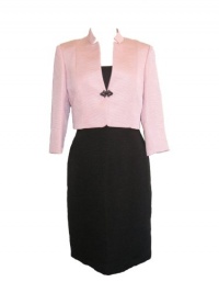 Tahari by ASL Ottoman Jacket Dress-PINK/BLACK-8 Tahari by ASL Ottoman Jacket Dress-PINK/BLACK-8