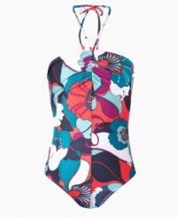 She'll love heading out to the surf in this cute one-piece swimsuit from Roxy. She'll love heading out to the surf in this cute one-piece swimsuit from Roxy.