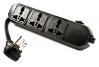 Simran SM-60 110V-250V Universal 3 Outlet Power Strip/Surge Protector for Worldwide Travel with Overload Protection, Black Simran SM-60 110V-250V Universal 3 Outlet Power Strip/Surge Protector for Worldwide Travel with Overload Protection, Black