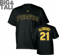 Roberto Clemente Big & Tall Pittsburgh Pirates #21 Cooperstown Name and Number T-Shirt Roberto Clemente Big & Tall Pittsburgh Pirates #21 Cooperstown Name and Number T-Shirt