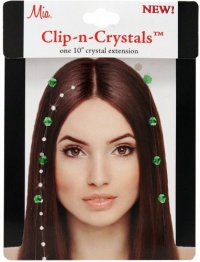 Mia Clip-n-Crystals Hair Crystals, Green, 1 Ounce Mia Clip-n-Crystals Hair Crystals, Green, 1 Ounce