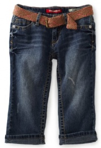 Unionbay Girls 7-16 Aruba Roll Cuff Denim Crop Pant, Salt, 8 Unionbay Girls 7-16 Aruba Roll Cuff Denim Crop Pant, Salt, 8