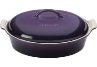 Le Creuset Stoneware 4-Quart Covered Oval Casserole, Cassis Le Creuset Stoneware 4-Quart Covered Oval Casserole, Cassis