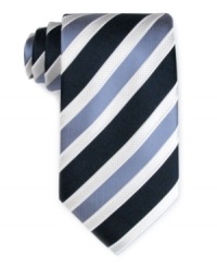 Two immutable rules of dressed-up style: sometimes the suit makes the man and sometimes the perfect striped tie sends the right message without saying a word. Two immutable rules of dressed-up style: sometimes the suit makes the man and sometimes the perfect striped tie sends the right message without saying a word.