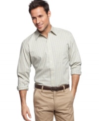 This subtle checkered plaid shirt from Club Room is a serious addition to your nine-to-five rotation. This subtle checkered plaid shirt from Club Room is a serious addition to your nine-to-five rotation.