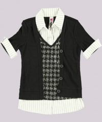 Beautees Shine Is Mine Layer Top (Sizes 7 - 16) - black, 12 - 14 Beautees Shine Is Mine Layer Top (Sizes 7 - 16) - black, 12 - 14