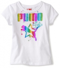 Puma - Kids Girls 2-6X Tod Rainbow Tee, White, 4T