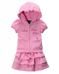 Calvin Klein Baby-Girls Infant Hooed Top With Skort