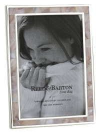 Reed & Barton Pink Mother of Pearl Silver Plated 4 by 6 Picture Frame Reed & Barton Pink Mother of Pearl Silver Plated 4 by 6 Picture Frame