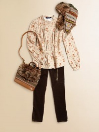A charming long-sleeved blouse is rendered in floral-print cotton twill and finished with a lace-trimmed stand collar for a stylish look.Stand collar with lace trimLong sleeves with lace-trimmed barrel cuffsButton-frontBack curved seamingShirttail hemCottonMachine washImported Please note: Number of buttons may vary depending on size ordered. A charming long-sleeved blouse is rendered in floral-print cotton twill and finished with a lace-trimmed stand collar for a stylish look.Stand collar with lace trimLong sleeves with lace-trimmed barrel cuffsButton-frontBack curved seamingShirttail hemCottonMachine washImported Please note: Number of buttons may vary depending on size ordered.