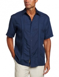 Cubavera Men's Short Sleeve Front Tucking Point Collar Shirt