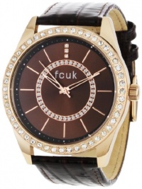 FCUK Women's FC1012JRTT Brown Leather Strap Rose Gold Case Watch FCUK Women's FC1012JRTT Brown Leather Strap Rose Gold Case Watch