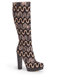 THE LOOKSwirl patterned fabric upperSide zipperAlmond toePadded insoleStacked heel, 5 (125mm)Stacked platform, 1 (25mm)Compares to a 4 heel (100mm)Shaft, 14Leg opening, 14THE MATERIALSignature bold patterned fabric upperLeather liningLeather soleORIGINMade in Italy THE LOOKSwirl patterned fabric upperSide zipperAlmond toePadded insoleStacked heel, 5 (125mm)Stacked platform, 1 (25mm)Compares to a 4 heel (100mm)Shaft, 14Leg opening, 14THE MATERIALSignature bold patterned fabric upperLeather liningLeather soleORIGINMade in Italy