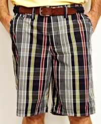These plaid shorts from Nautica will anchor your look in preppy summer style. These plaid shorts from Nautica will anchor your look in preppy summer style.