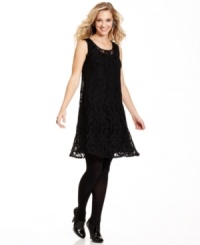 Cha Cha Vente's pretty lace dress features a chic A-line silhouette that's universally flattering. Cha Cha Vente's pretty lace dress features a chic A-line silhouette that's universally flattering.